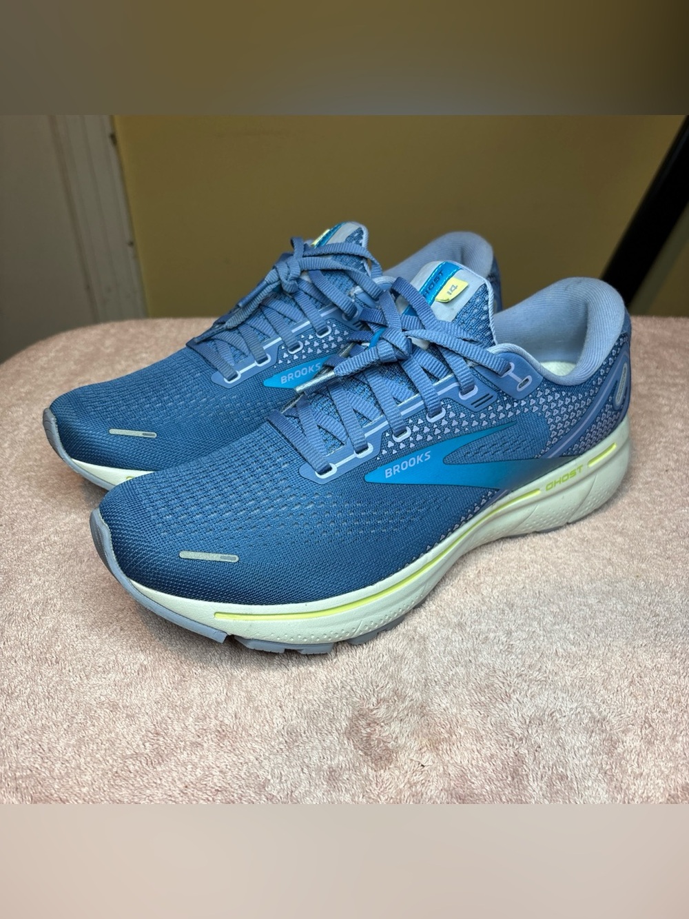 Brooks Ghost 14 Running Shoes Sneakers Womens Sz 11 Blue Ocean Men Size 9.5